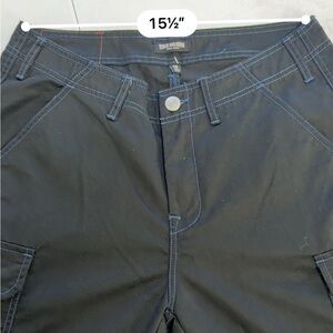 True Religion Black Cargo Pants with Blue Contrast Stitching